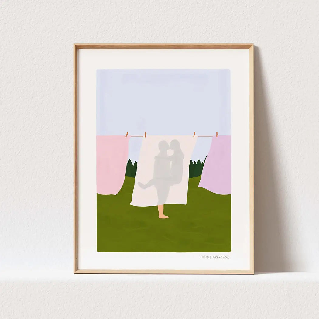 Poster art l’amour est dans le pré A3 en papier premium avec certificat d’authenticité