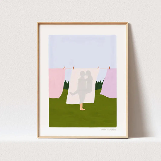 Poster art l’amour est dans le pré A3 en papier premium avec certificat d’authenticité