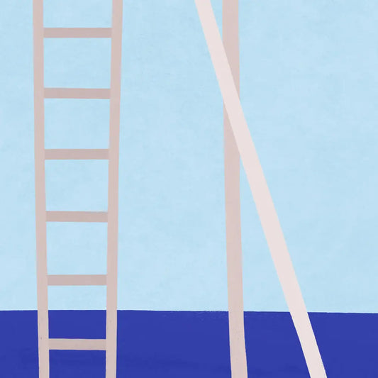 Ladder et poteau dans une affiche d’art été romance pour poster art summer