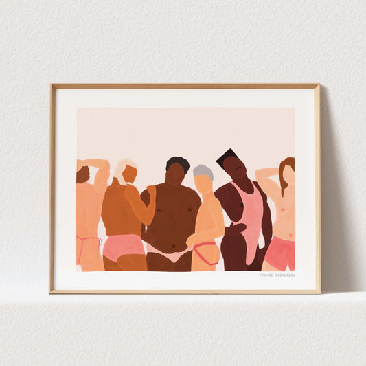 Poster d’art encadré de figures diverses en lingerie, touche artistique sur papier d’art A3