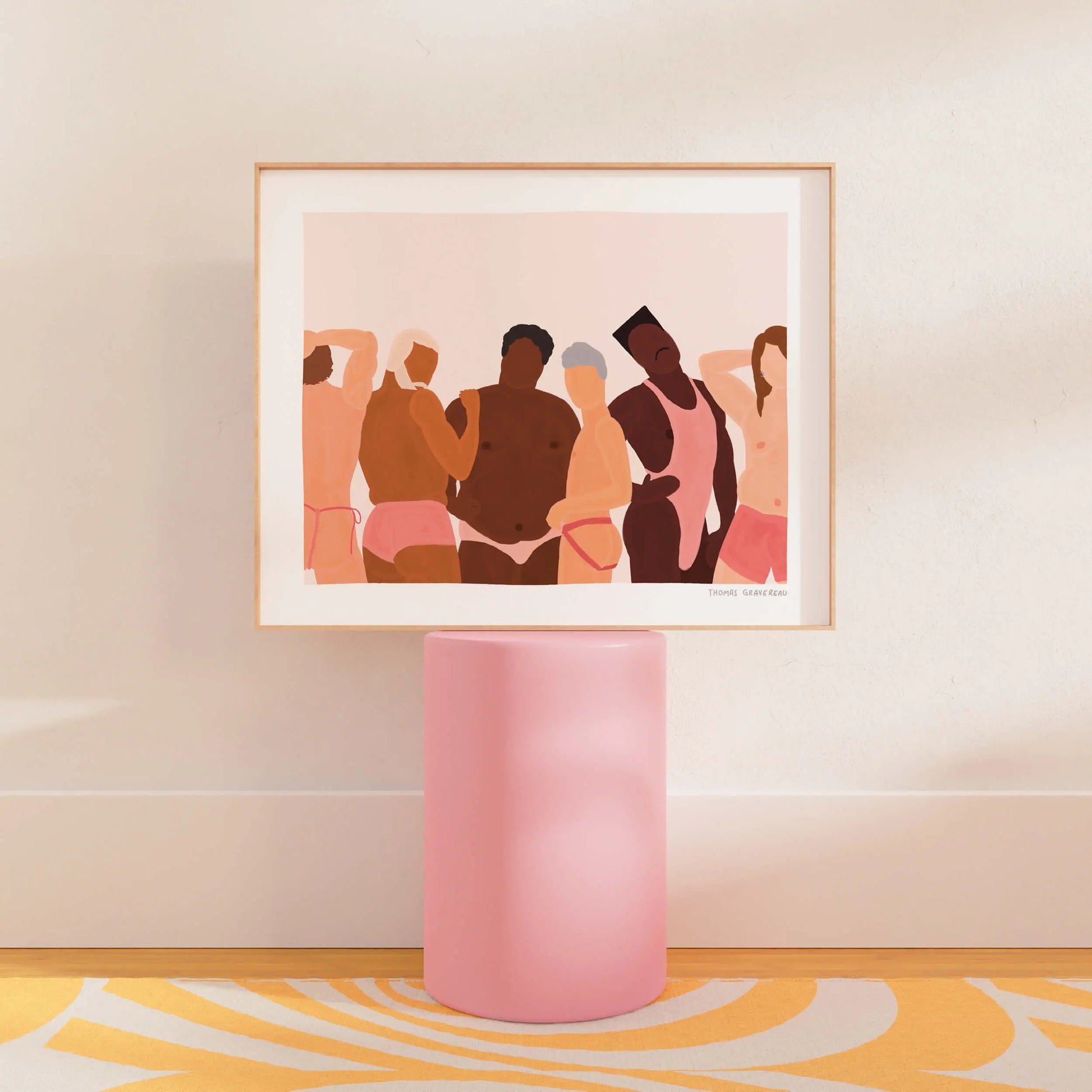 Poster d’art encadré de figures diverses en lingerie, touche artistique sur papier d’art A3
