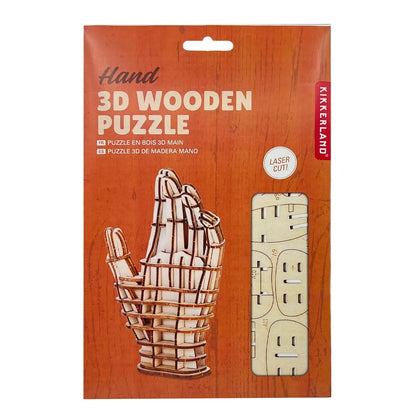 Puzzle 3D bois main Kikkerland, défi relevé en œuvre d’art moderne