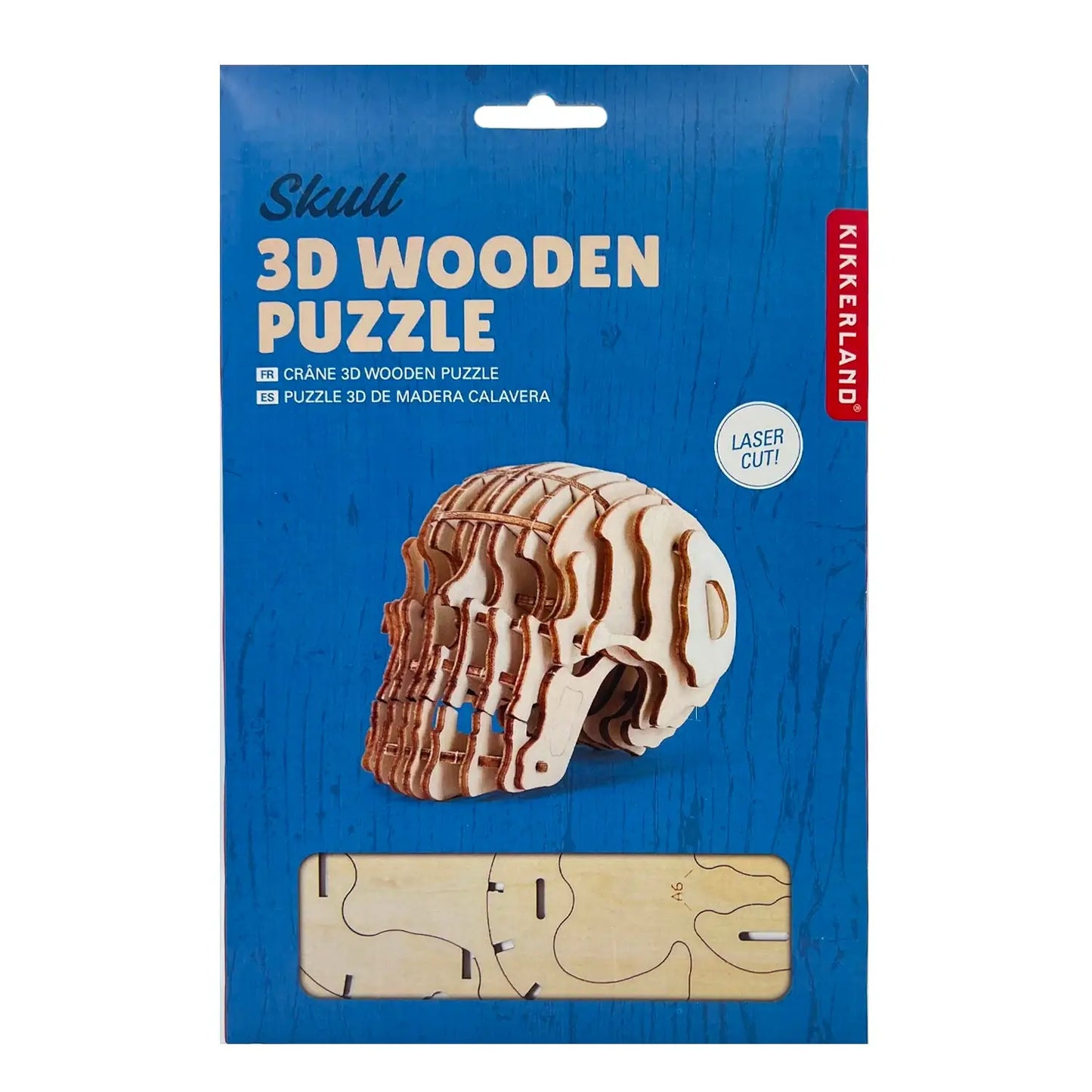 Puzzle 3D bois skull en bois clair, puzzle à assembler et exposer fièrement