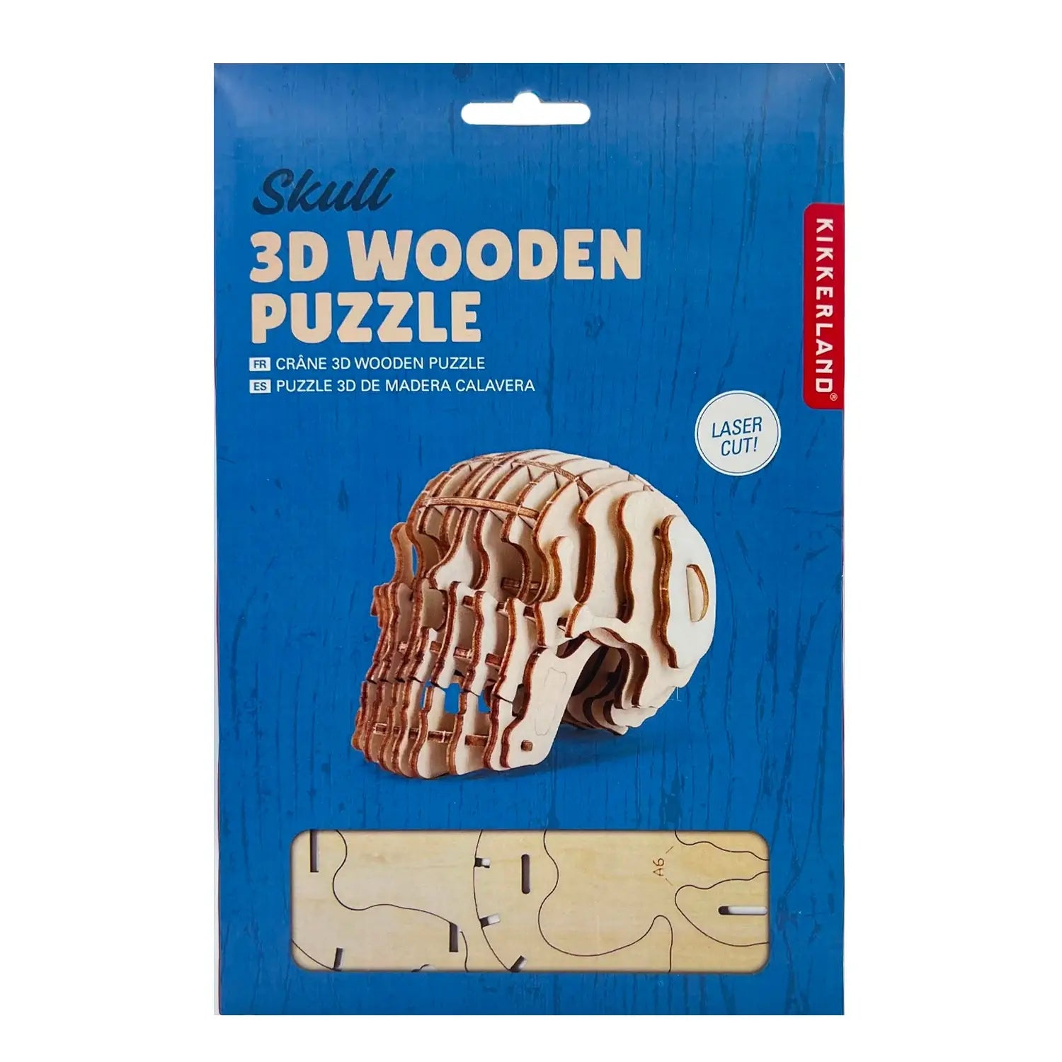 Puzzle 3D bois skull en bois clair, puzzle à assembler et exposer fièrement