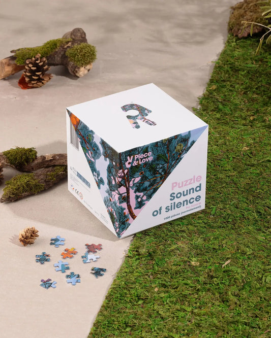 Puzzle Sound of Silence 1000 pièces : forêt illustrée écoresponsable