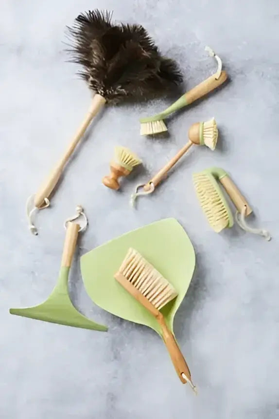 Raclette en bambou écologique avec outils de nettoyage en matériaux durables