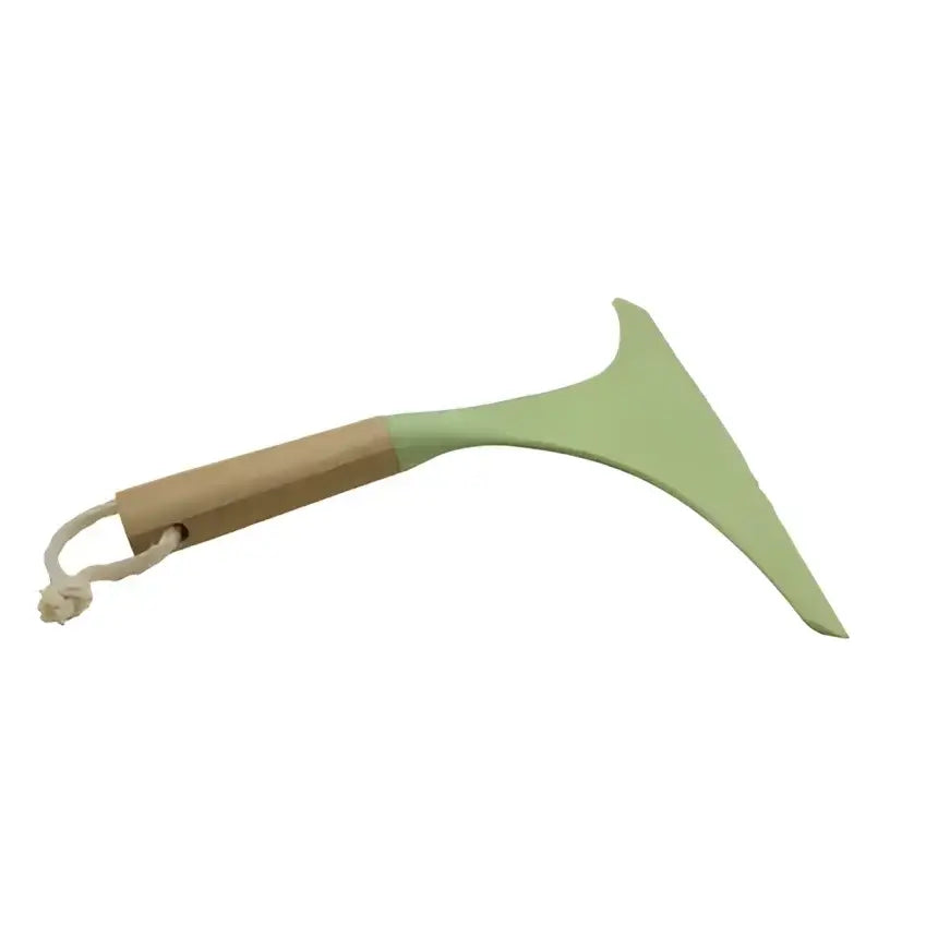 Raclette écologique en silicone vert clair et bambou durable