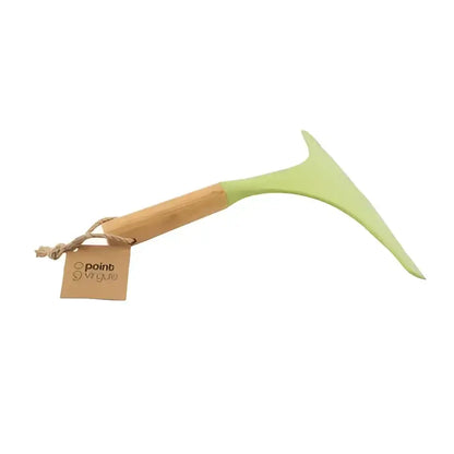 Raclette écologique en silicone vert avec manche en bambou