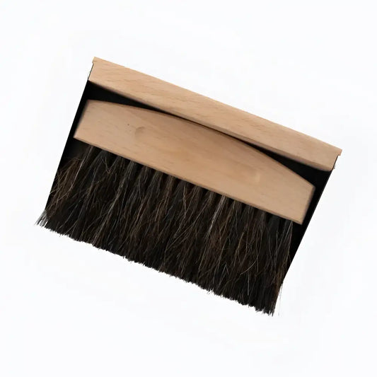 Set de nettoyage précis avec dustpan en bambou noir et crin noir zéro déchet