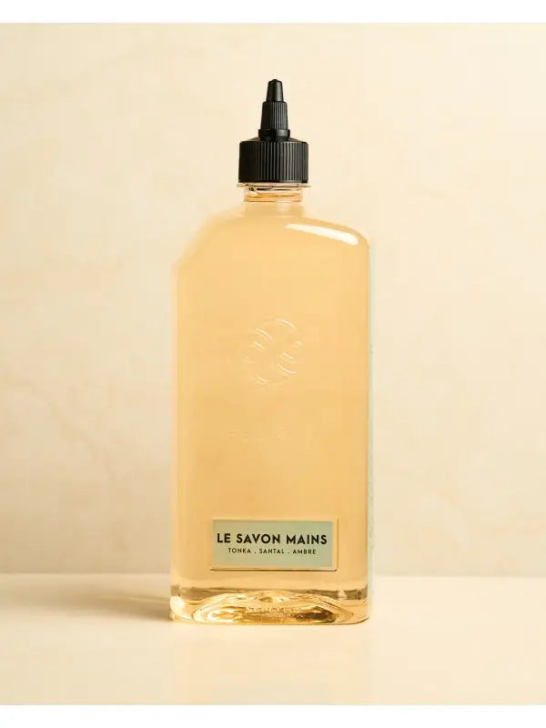 Recharge savon main liquide tonka santal ambre 1000mL en verre ambré
