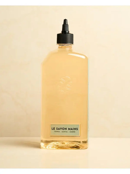 Recharge savon main liquide tonka santal ambre 1000mL en verre ambré