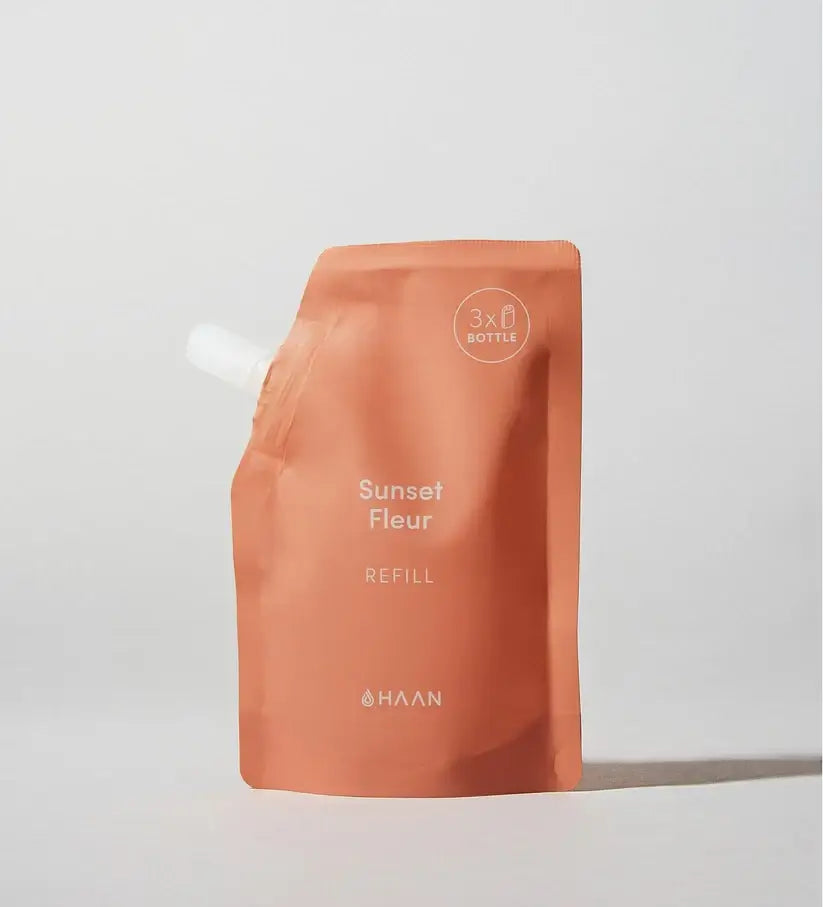Sachet recharge orange Sunset Fleur mains aux probiotiques, format pratique