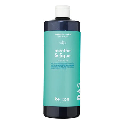 Spray lavant Recharge menthe et figue 500mL Kezon, texture légère