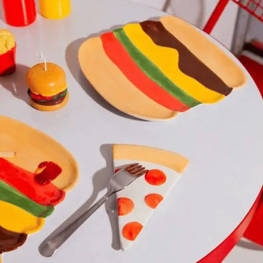 Plate en forme de nourriture originale facile à nettoyer avec bougie, idée cadeau