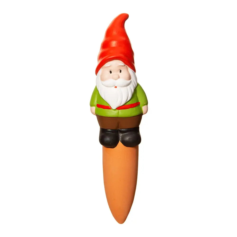 Gnome de jardin en terre cuite avec design ludique, diffuse l’eau progressivement