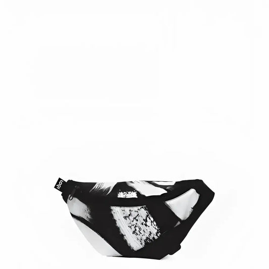 Sac banane sawdust avec design artistique, en banane recyclée noir et blanc