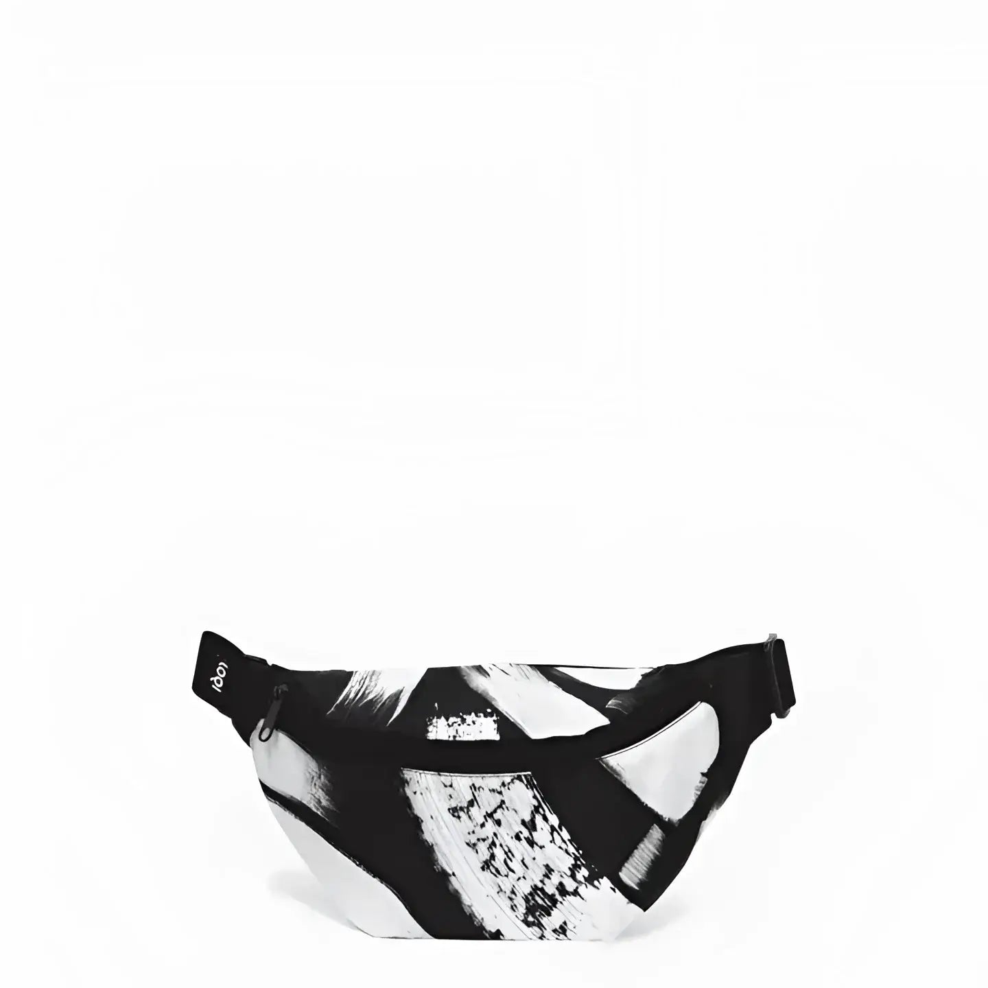 Sac banane sawdust en noir et blanc, design artistique recyclé pour usage quotidien