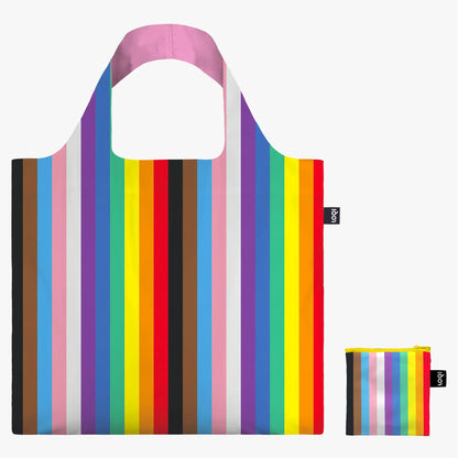 Sac recyclé pride avec motif rayé coloré et conscience écologique