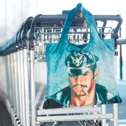 Sac recyclé Tom of Finland design compact résistant à l’eau avec portrait homme en cuir