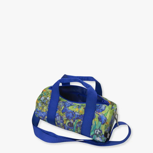 Sac week end Iris Vincent Van Gogh avec motif floral bleu et vert, résistant à l’eau