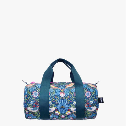 Sac week-end medium William Morris en matériaux recyclés avec sangles teal