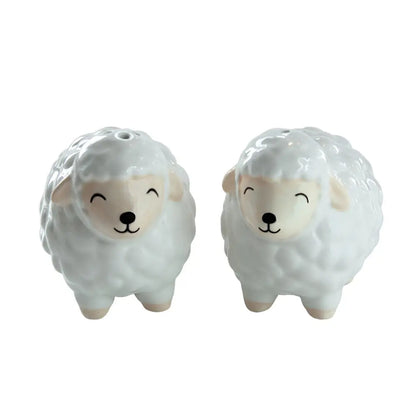 Salière poivrière moutons en céramique blanches, dernière tendance déco cuisine