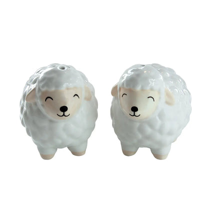 Salière poivrière moutons en céramique blanche, idée cadeau tendance