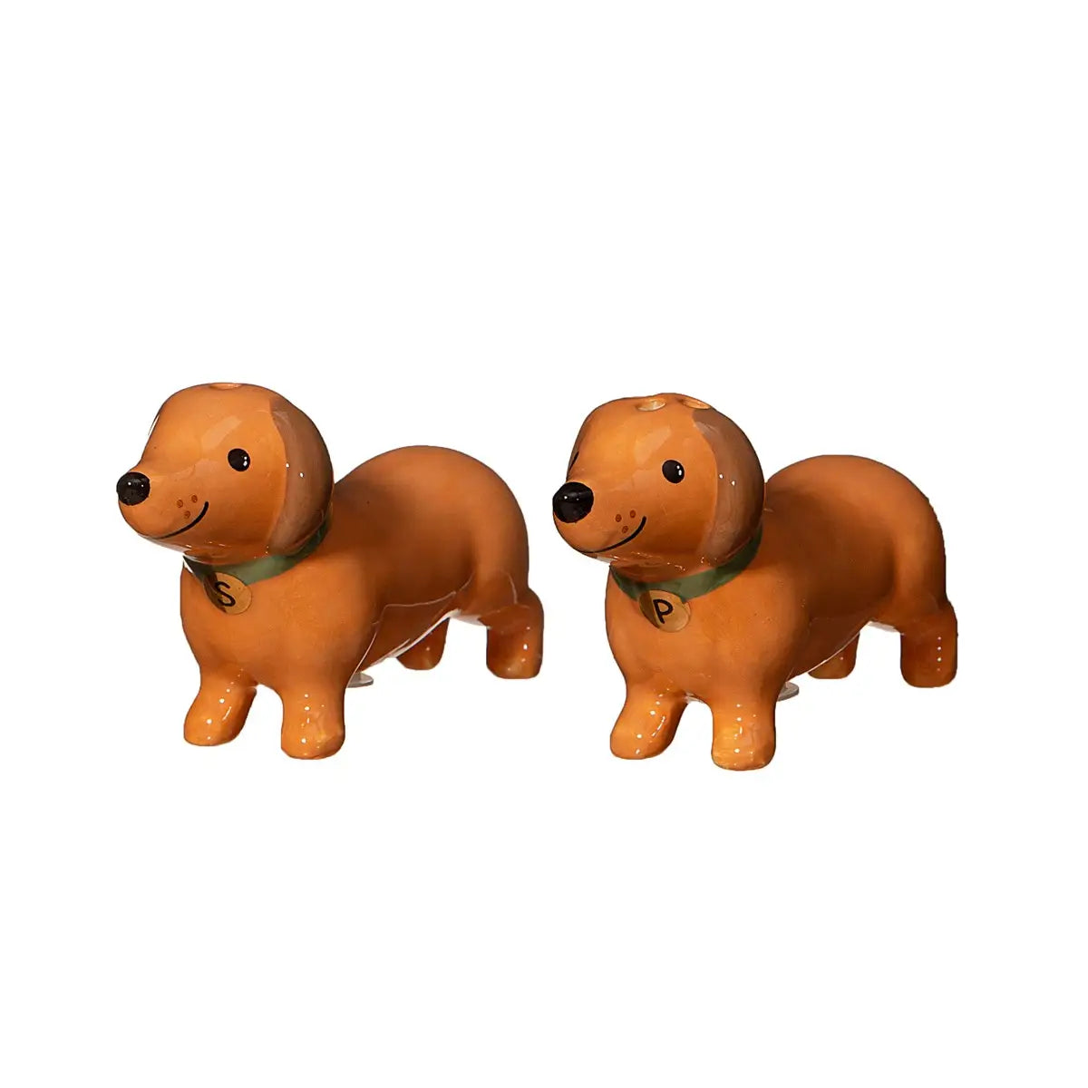Salière poivrière teckel orange, idée cadeau originale design canin