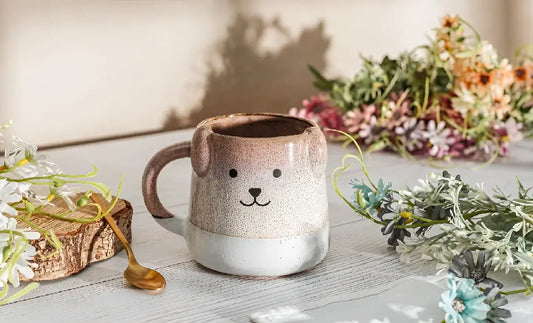 Mug céramique charmant avec chien mignon, touche moderne, idée cadeau