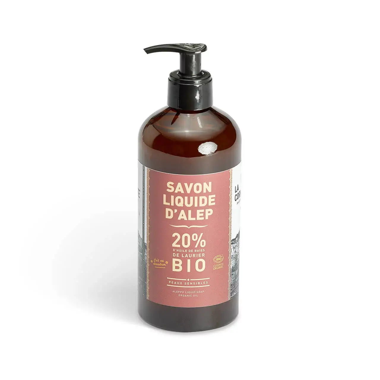 Bouteille savon d’alep liquide bio mains 500 ml aux ingrédients naturels