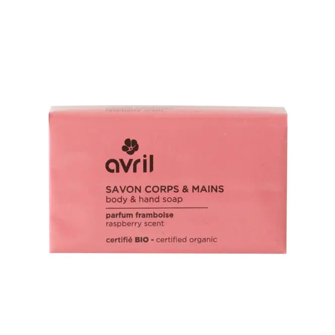 Savon main corps solide framboise 100g, plaisir sensoriel au savon rose