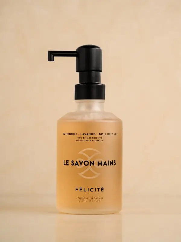 Bouteille verre savon liquide mains rechargeable tonka/santal/ambre 250mL Félicité