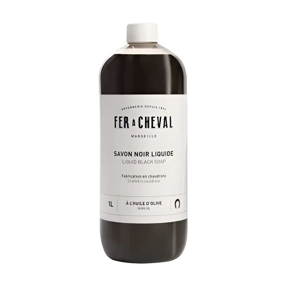 Bouteille de savon noir liquide à l’huile d’olive 1000 ml, composition naturelle sans résidus chimiques nocifs