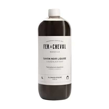 Bouteille de savon noir liquide à l’huile d’olive 1000 ml, composition naturelle sans résidus chimiques nocifs