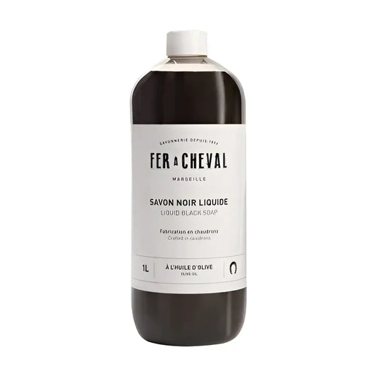 Bouteille de savon noir liquide à l’huile d’olive 1000 ml, composition naturelle sans résidus chimiques nocifs