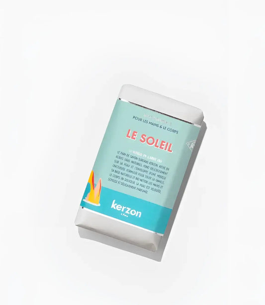 Savon solide surgras Kerzon Le Soleil, parfum solaire pour routine beauté