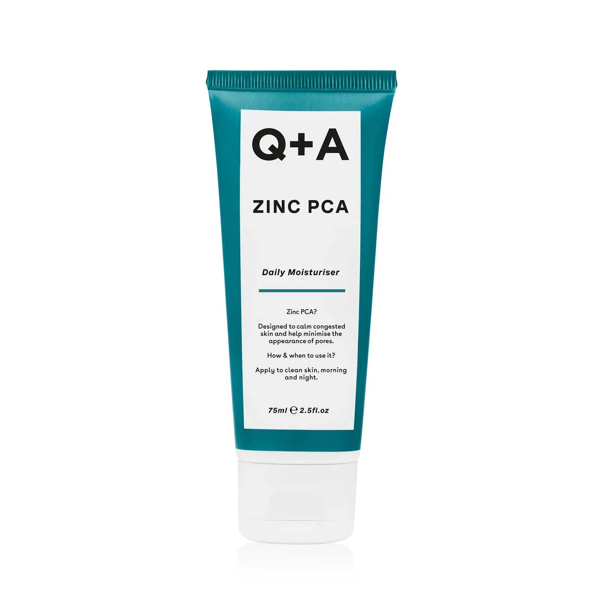 Tube Q+A Zinc PCA soin hydratant pour barrière cutanée congestionnée