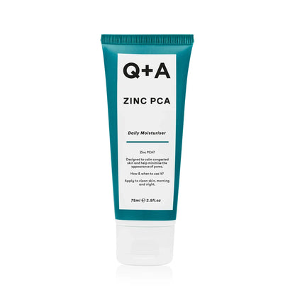 Tube Q+A Zinc PCA soin hydratant pour barrière cutanée congestionnée