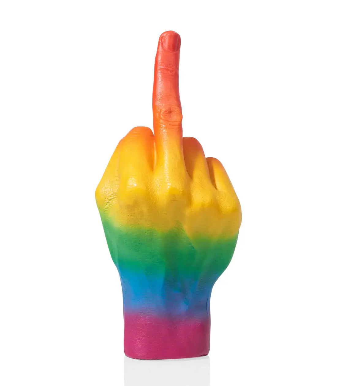 Bougie doigt du milieu arc-en-ciel, sculpture moderne avec finition soignée