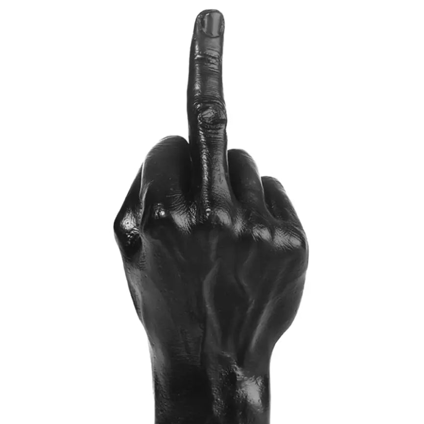 Sculpture main fuck noir en résine noire, touche d’originalité pour ta déco edgy
