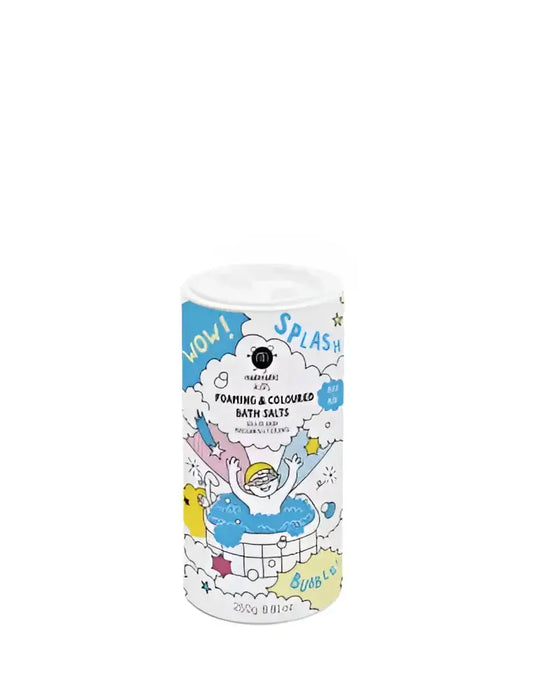 Sels de bain moussant enfant bleu en cylindre décoratif