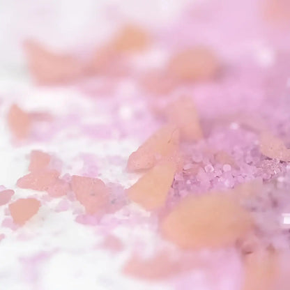 Sels de bain crépitants enfant Rose : granules roses et oranges pour expérience sensorielle douce