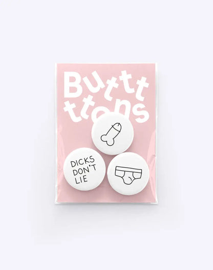 Set de 3 badges audacieux Dicks Don’t Lie, idée cadeau provocateur
