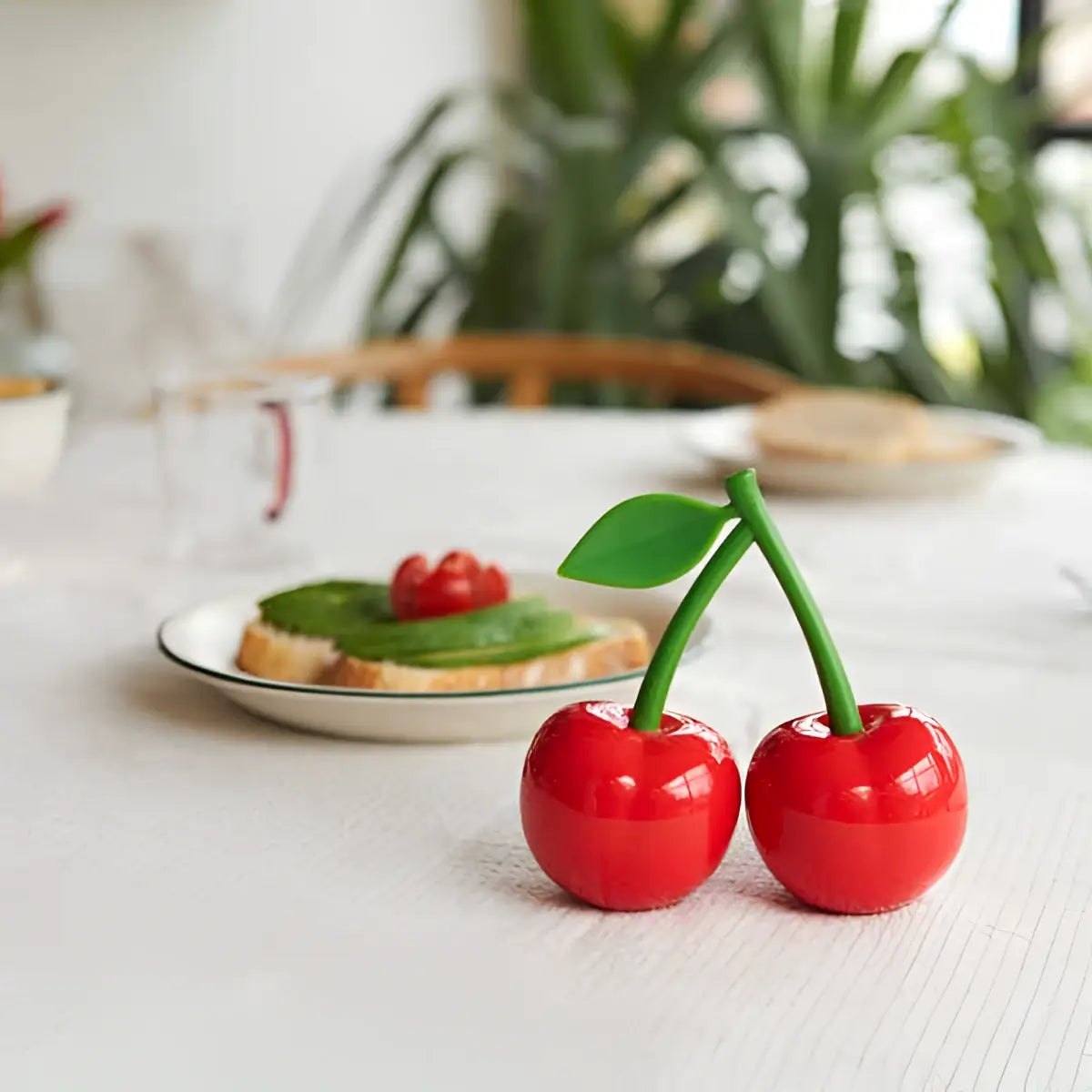 Set de sel et poivre cerises rouges en plastique cherry rouge