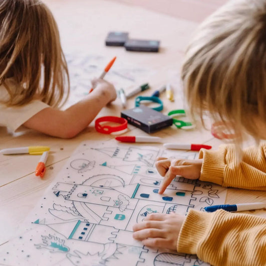 Set à colorier château dans univers féérique, encourage l’expression