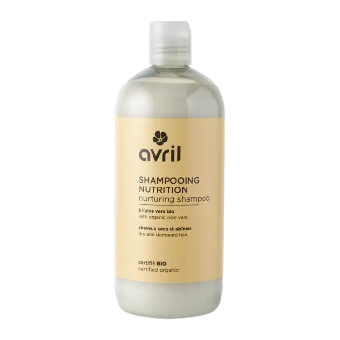 Bouteille de Shampoing Nutrition 500ml Avril, aloe vera bio pour cheveux secs et abîmés