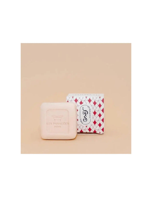 Après-shampoing solide À l’ombre des Cyprès : savon rose pâle et boîte
