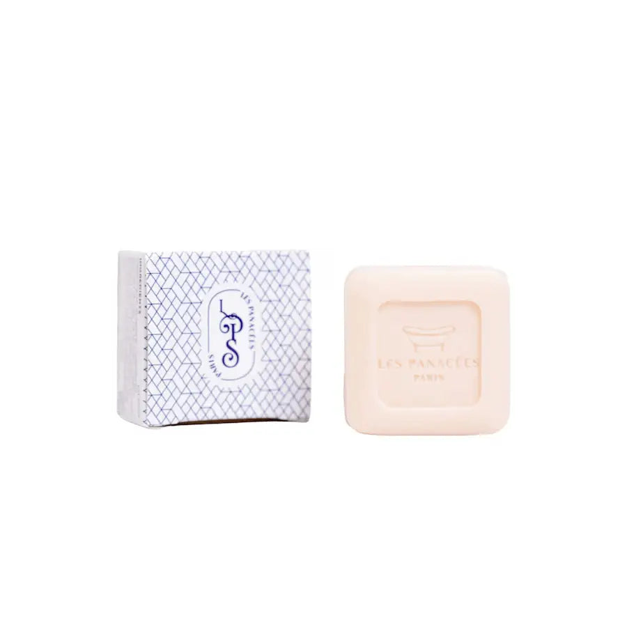 Après-shampoing solide Bouquet De Nature avec savon carré pâle et emballage motif