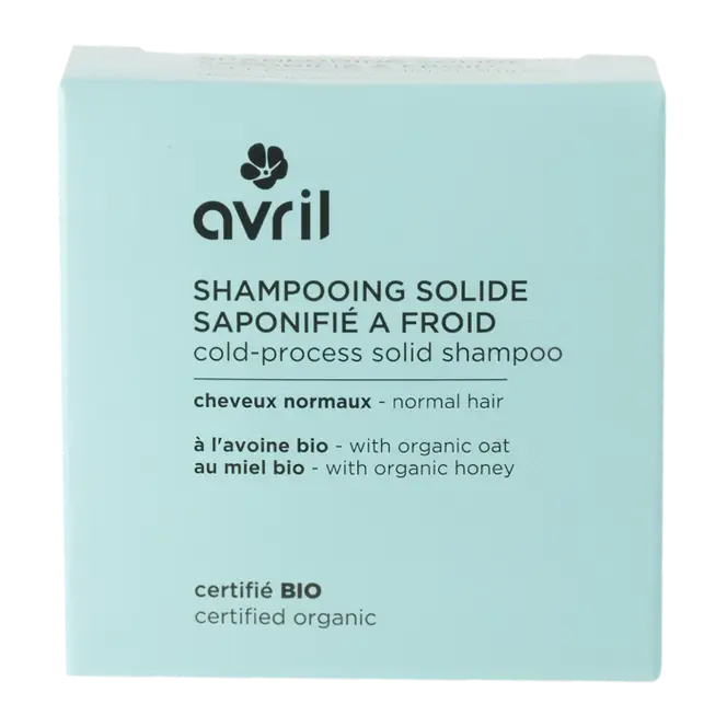 Shampoing solide pour cheveux normaux : avoine et miel bio, 100g