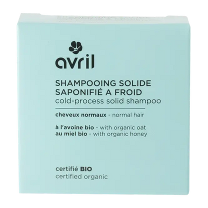 Shampoing solide pour cheveux normaux : avoine et miel bio, 100g